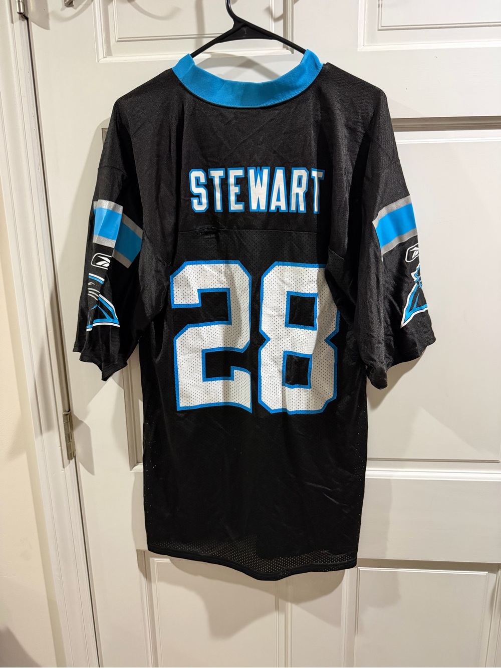 Stewart #28 Black & Blue Men’s NFL ootball Jersey Panthers